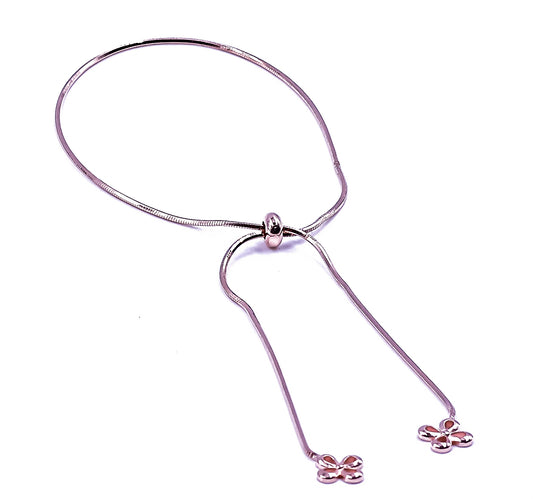 Explore Lumie's Bracelet Chain Slider with Flower Collection | Rose Gold Plated 925 Sterling Silver