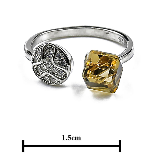 Explore Lumie's Yellow Crystal Ring Collection | 925 Sterling Silver