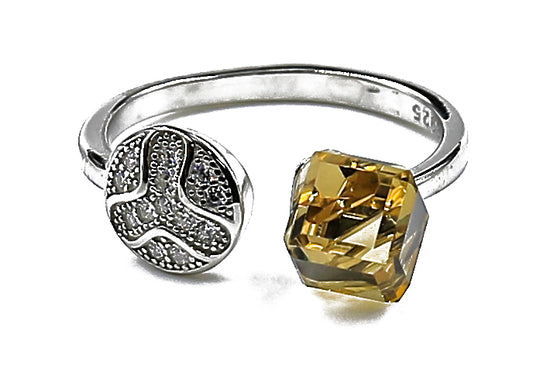 Explore Lumie's Yellow Crystal Ring Collection | 925 Sterling Silver