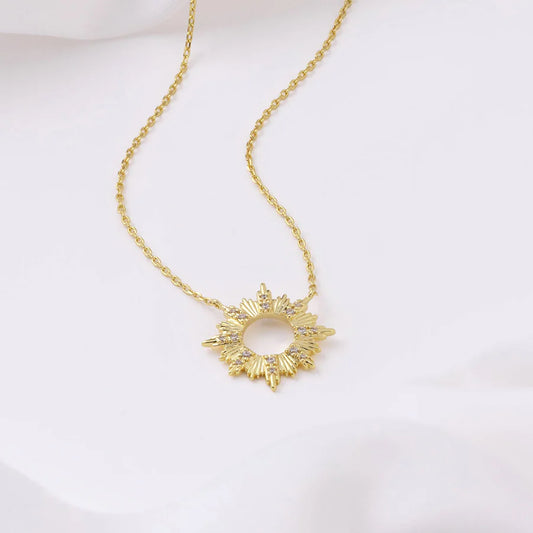 Radiant Sunburst Gold Necklace