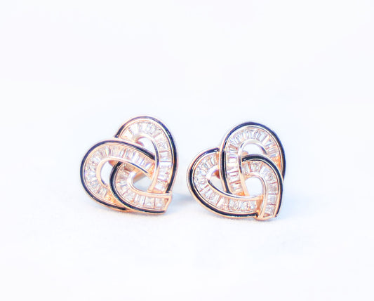 Lumie Earrings: Delicate Rose Gold Heart Design